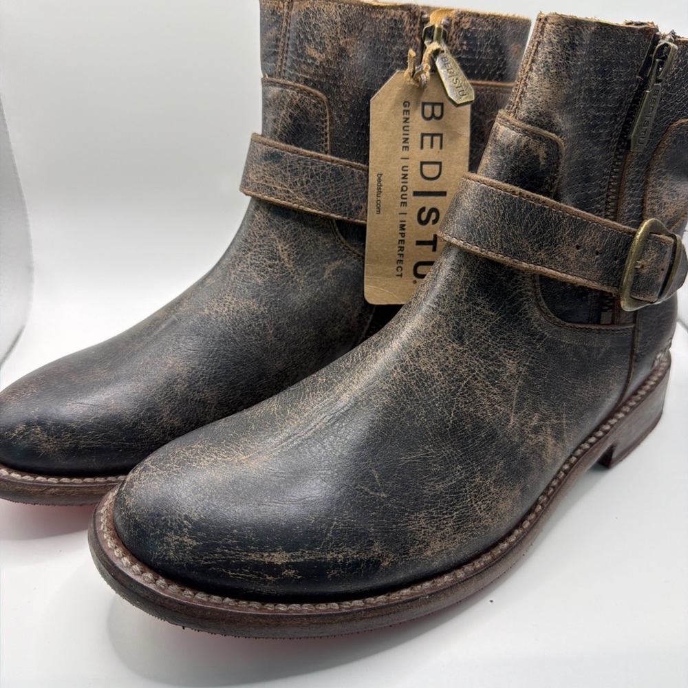 BED|STU Rustic Brown Leather Moto Boots